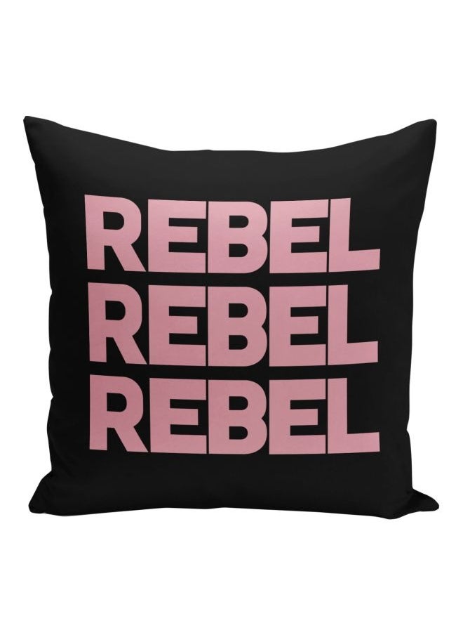 LOUD UNIVERSE Rebel Printed Decorative Pillow Black/Pink 16x16inch  - Image 1