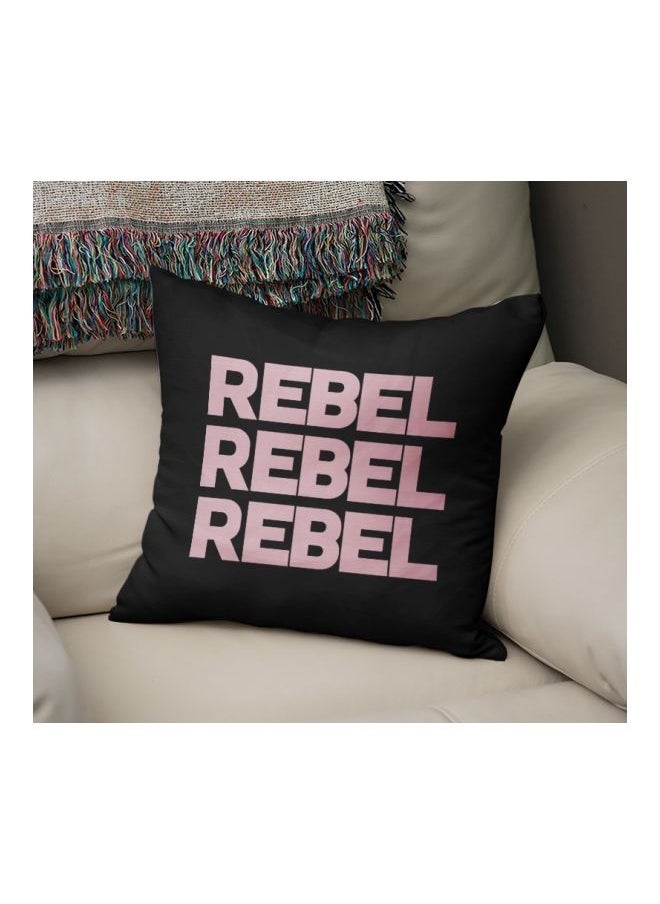 LOUD UNIVERSE Rebel Printed Decorative Pillow Black/Pink 16x16inch  - Image 2