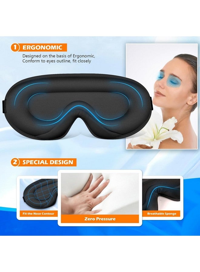 INSIME 3D Memory foam Sleeping Mask For Men Women Sleep Mask Blind Fold Eye Cover Pad For Travel | Night eye band eyemask patch Complete Blackout Sleeping Eye Mask | Eye Mask For Sleeping men - Image 2