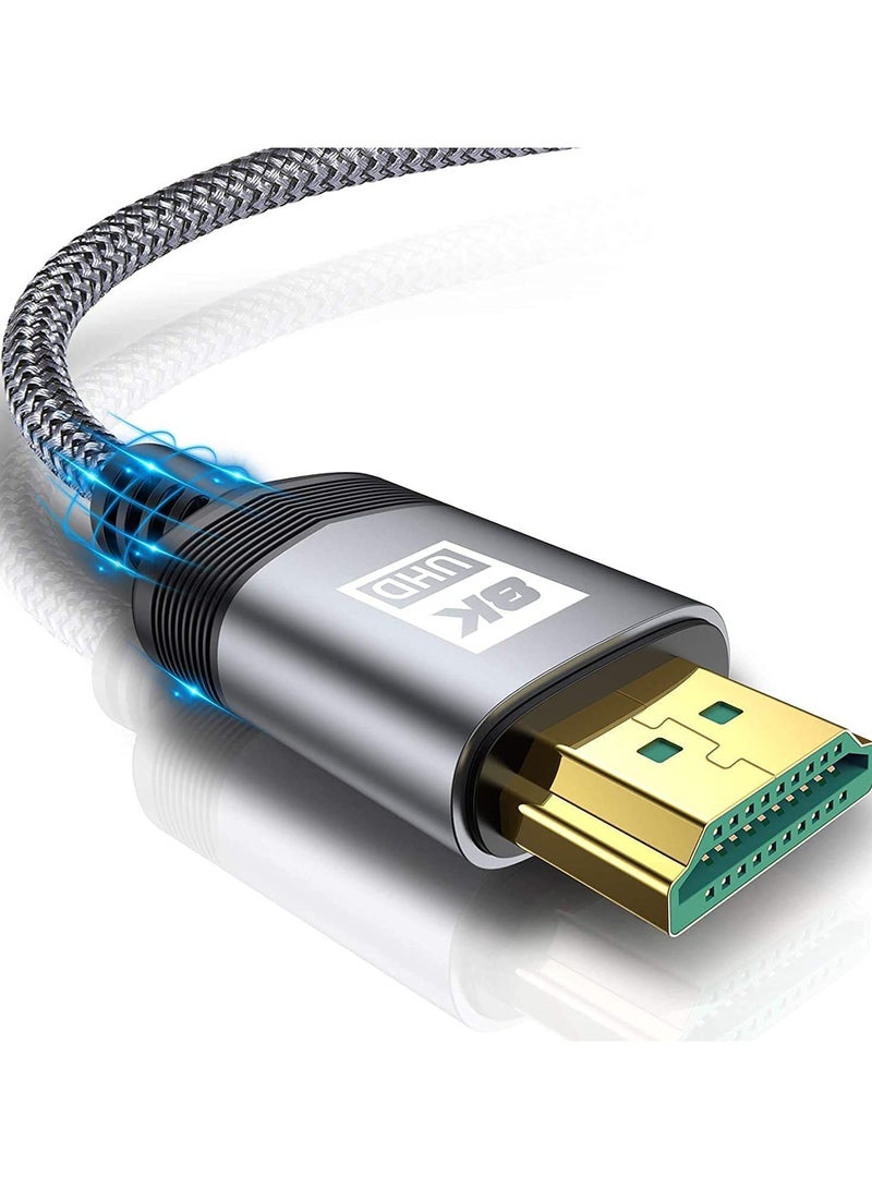 HDMI Cable - 8K 2M - Ultra High Speed HDMI Cord - Suitable for Computer Monitors, Projectors, TV, PS5, Xbox, Switch