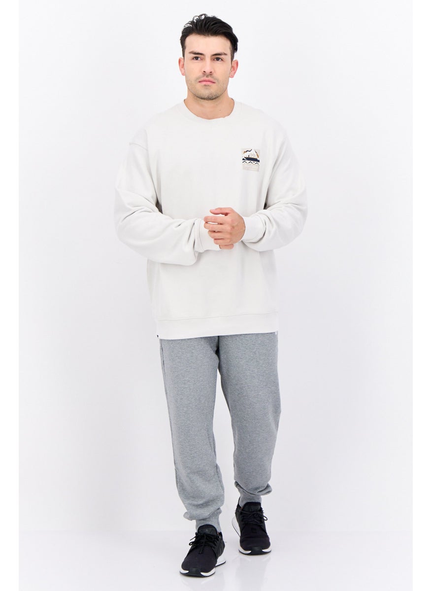 Penfield Men Crew Neck Brand Logo Long Sleeves Sweatshirt, White  - Image 4