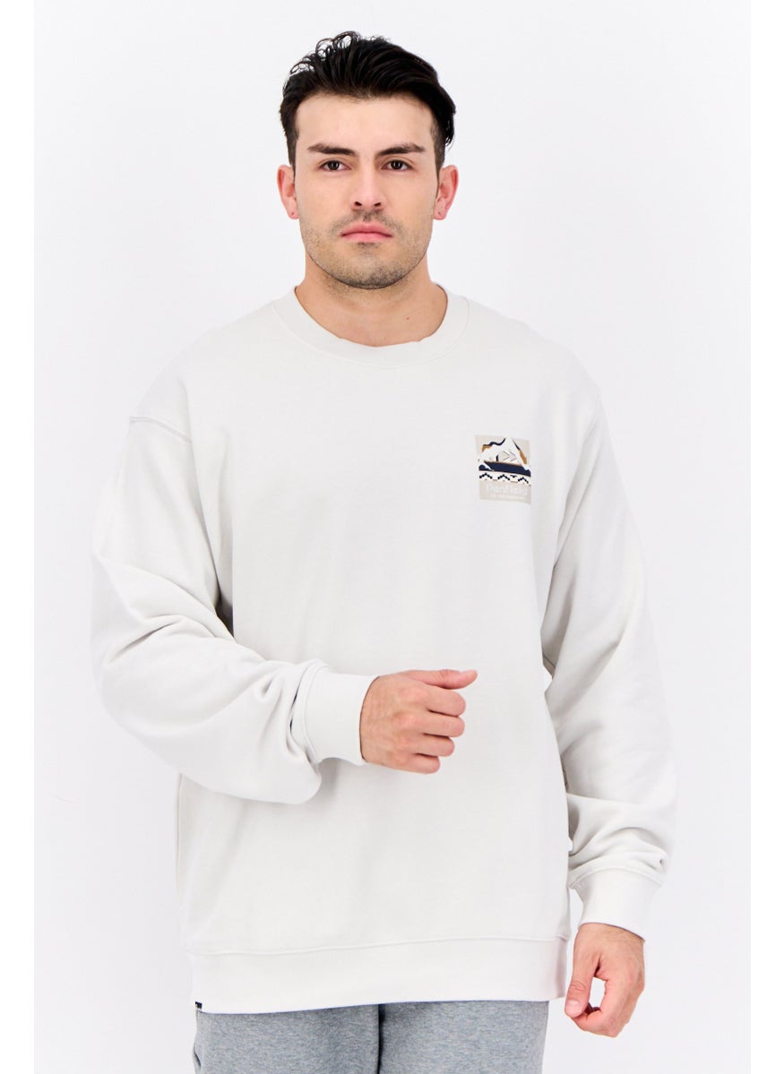 Penfield Men Crew Neck Brand Logo Long Sleeves Sweatshirt, White  - Image 1