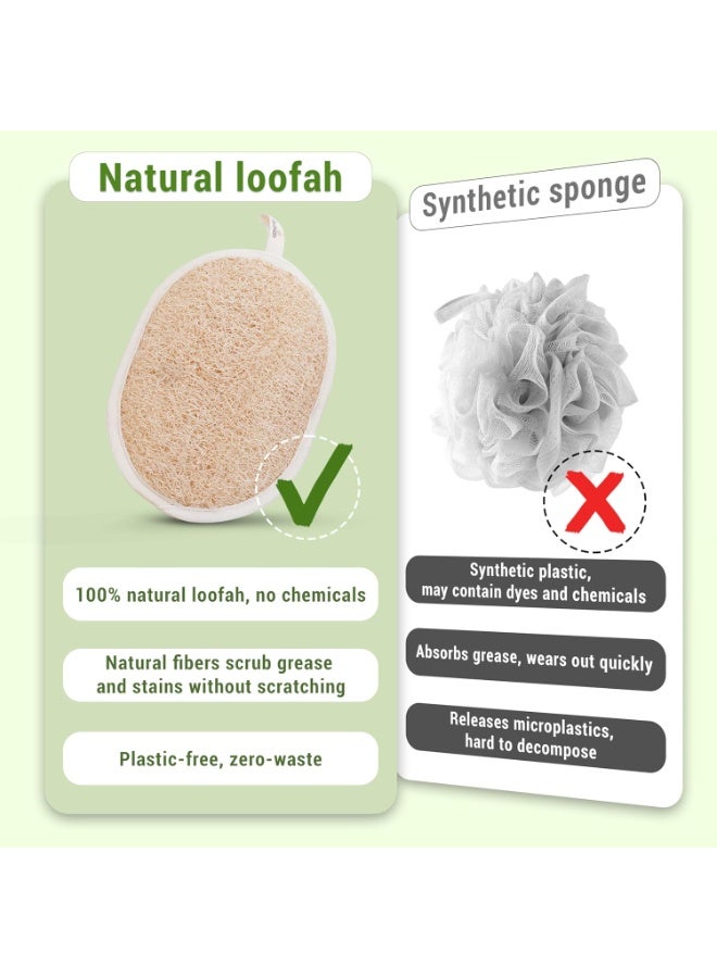 3 packs of natural children's body brush loofah bath, Korean style youth loofah bath sponge cleaning exfoliation, body loofah back scrub - Image 5