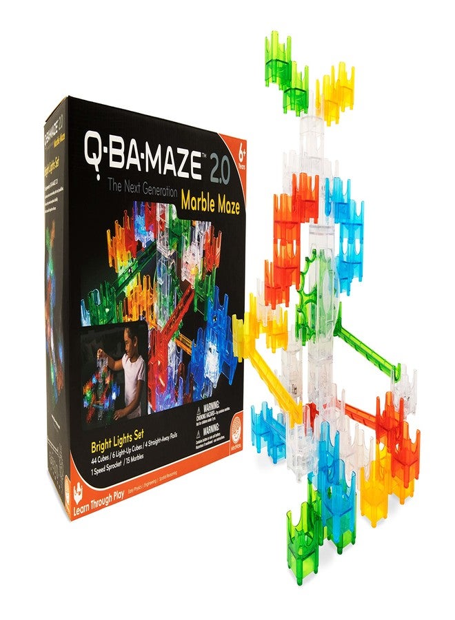 MindWare Q-BA-Maze Bright Lights The Next Generation Marble Maze Kids Toys - STEM Marble Run - Recommended for Ages 6+ - Educational Gift for Boys and Girls - Image 1