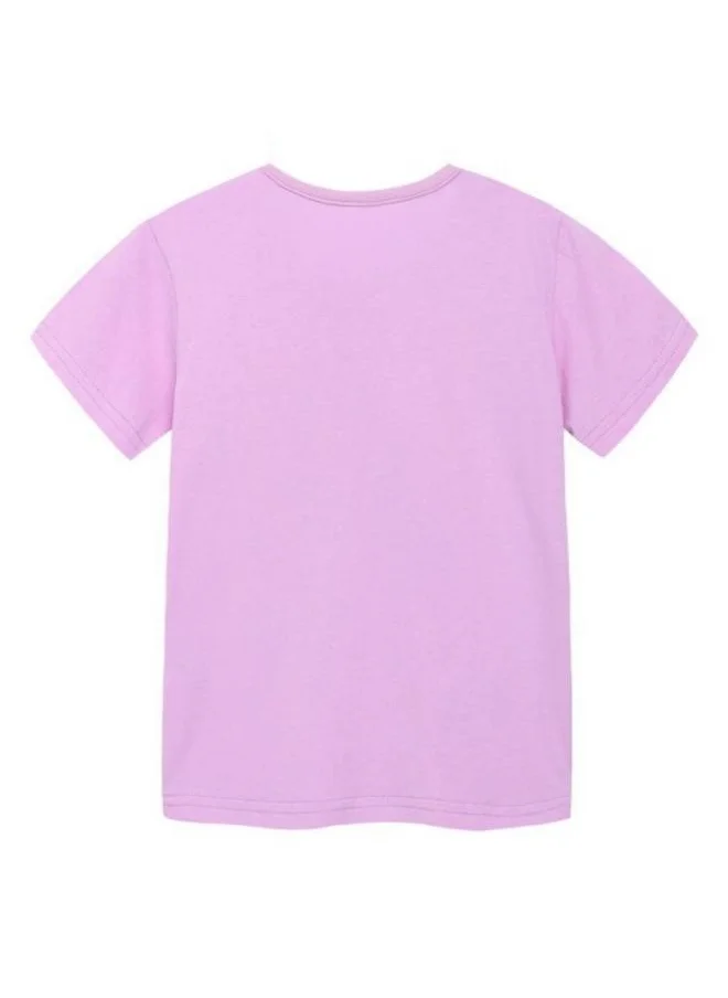 YUNIQEE Purple Printed Short Sleeve Crew Neck T-Shirt