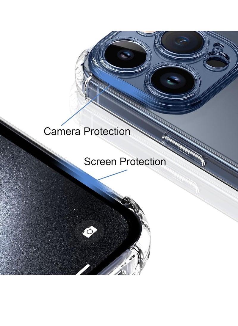 Raxoom 3 in 1 Camera Cover Compatible with iPhone 15 Pro Max Case and 2 Pack Tempered Glass Screen Protector, Slim Soft TPU Shockproof Anti-Scratch iPhone 15 Pro Max Phone Case Cover Silicone Clear - Image 3