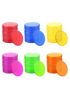 Coopay 900 Pieces Counters Counting Chips Plastic Markers Mixed Transparent Colors For Bingo Chips Game Tokens Contain White Blue Green Yellow Red Purple Colors  - Image 4