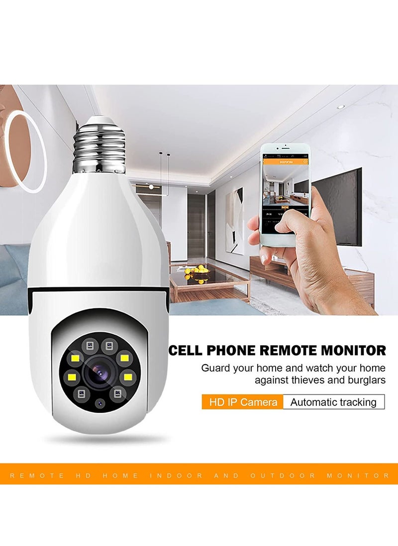 DubaiGallery - WiFi 360 Panoramic Bulb Camera 1080P Security Camera with 2.4GHz WiFi 360 Degree Panoramic viewing Wireless Home Surveillance Camera Night Vision Two Way Audio Smart Motion Detection - Image 1