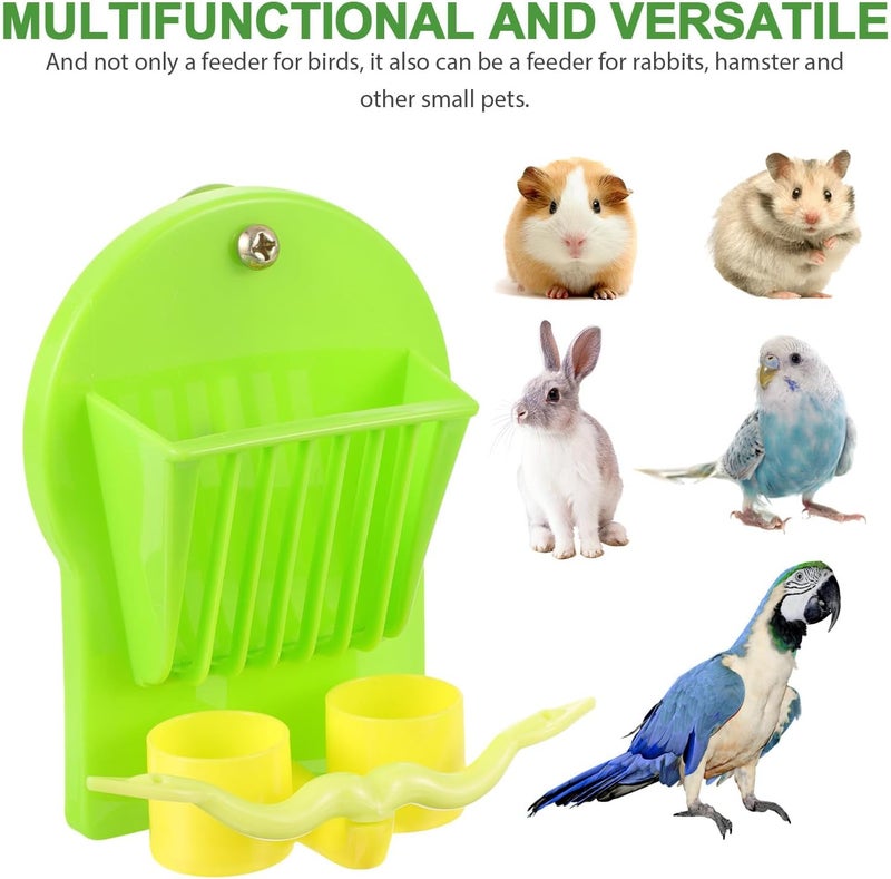 GALPADA Parakeet Cage Feeder and Bird Food Dispenser Plastic Feeding Basket with Fruit Vegetable Rack for Small Birds Parrot Cockatiel Budgie Cage Accessory - Image 5