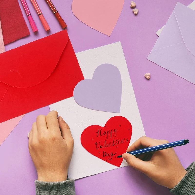 Glenmal 108 Sets Valentines Day Envelopes with Heart Shaped Cards 4 x 6 Inch Red Pink and Purple Valentines Day Envelopes Blank Heart Greeting Cards for Anniversary Business Exchange - Image 3