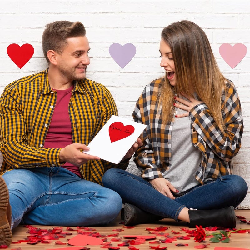 Glenmal 108 Sets Valentines Day Envelopes with Heart Shaped Cards 4 x 6 Inch Red Pink and Purple Valentines Day Envelopes Blank Heart Greeting Cards for Anniversary Business Exchange - Image 5