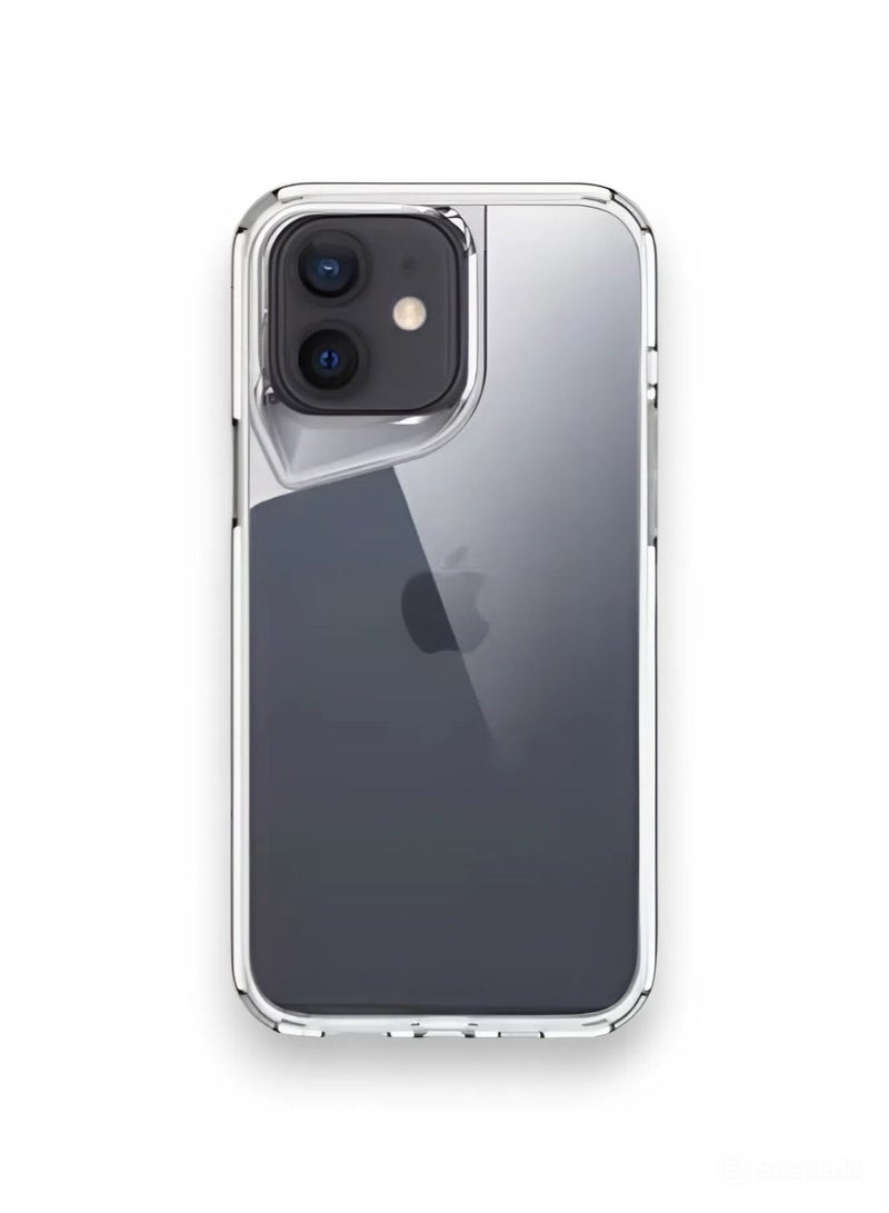 جراب موبايل آيفون 12/12 برو (iPhone 12/12 Pro) مضاد للصدمات, غطاء حماية مضاد للخدش يدعم الشحن اللاسلكي ماج سيف, مصنوع من البولي يورثين الحراري عالي الجودة - شفاف