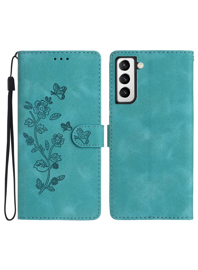 S-TOP Case For Samsung Galaxy S22+ 5G Flower Butterfly Embossing Pattern Leather Phone Case - Image 1