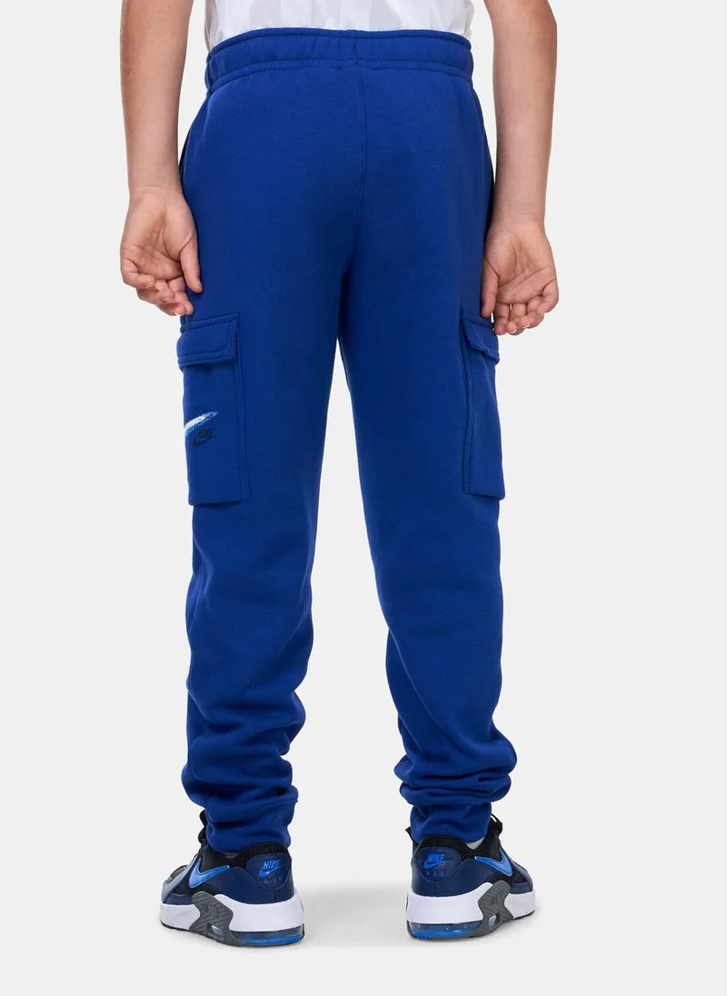 نايكي Kids' Sportswear Fleece Graphic Cargo Trousers