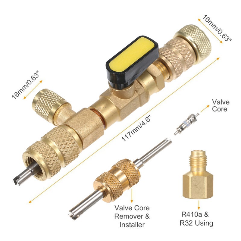 Valve Core Remover: SAE 1/4 & 5/16 Port, Gold Anti-slip Design - Long-lasting Eco-friendly Valve Cores, No Refrigerant Release Installer Tool for All Refrigeration & A/C Systems - Image 4