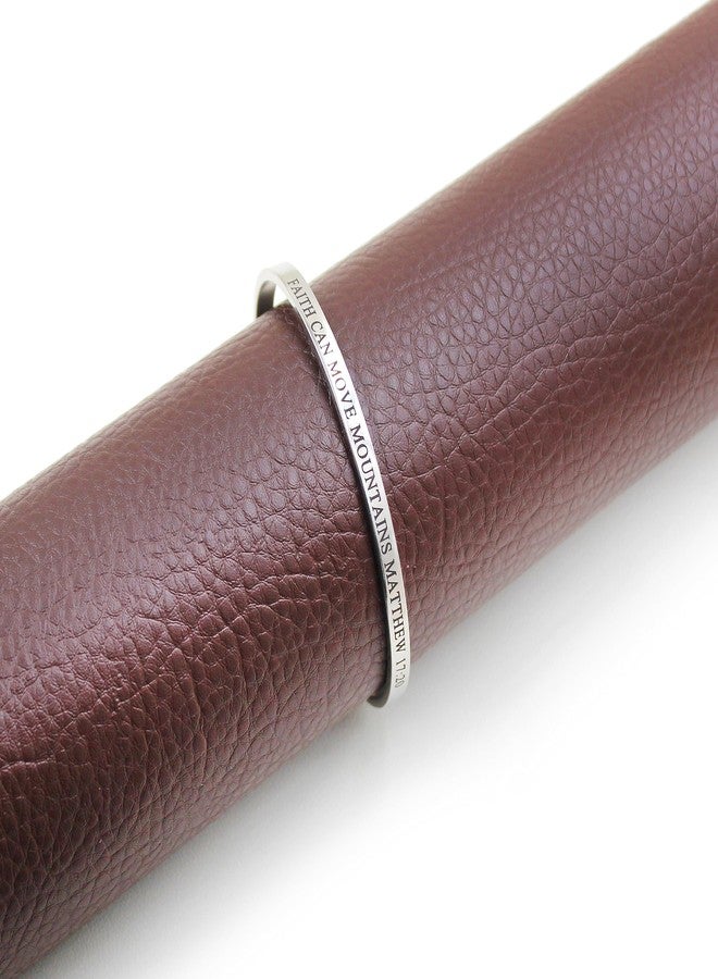 Uloveido Stainless Steel Faith Can Move Mountain Faith Heart Cross Charms Cuff Bracelets, Christian Religious Inspirational Bracelets Y3976 - Image 4