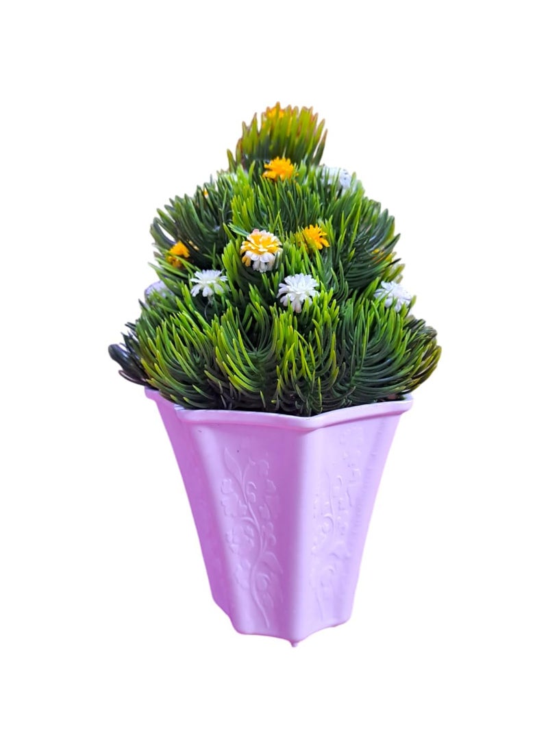 Generic Artificial Plant with Decorative Pot Small Faux Succulent for Indoor HomeOffice Decor No Maintenance Required Perfect for Shelves Desks and Tabletops Set of 1  - Image 1