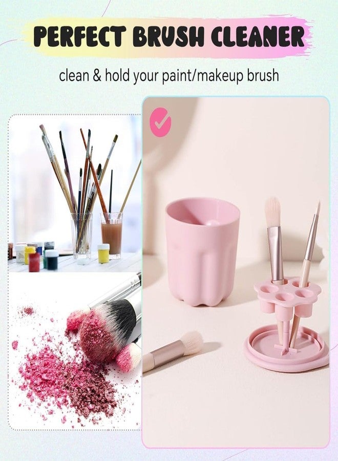 BIRZAR Makeup Brush Cleaner And Holder Portable Makeup Brush Scrubber and cleaner with Drying Rack Cover Cosmetic Brush Cleaning Bowl Gift for Makeup Lovers(Set of 1) (Multicolor) - Image 2