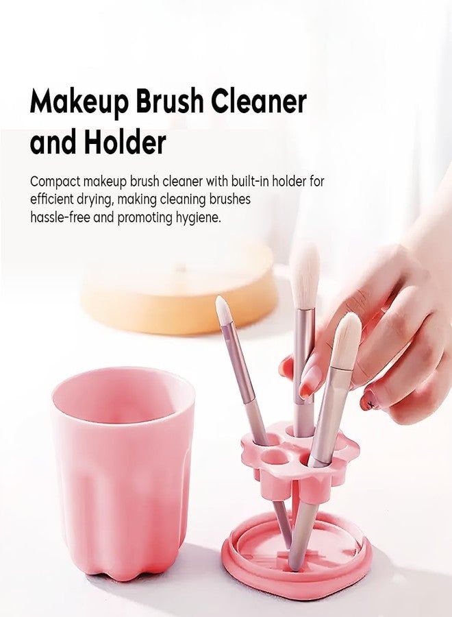 BIRZAR Makeup Brush Cleaner And Holder Portable Makeup Brush Scrubber and cleaner with Drying Rack Cover Cosmetic Brush Cleaning Bowl Gift for Makeup Lovers(Set of 1) (Multicolor) - Image 5