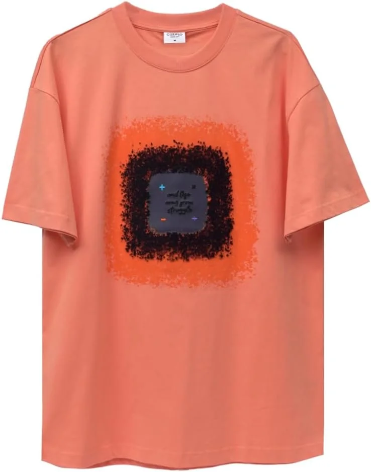 Cedro Cedro Men's Oversize Graphic Tee in Orange