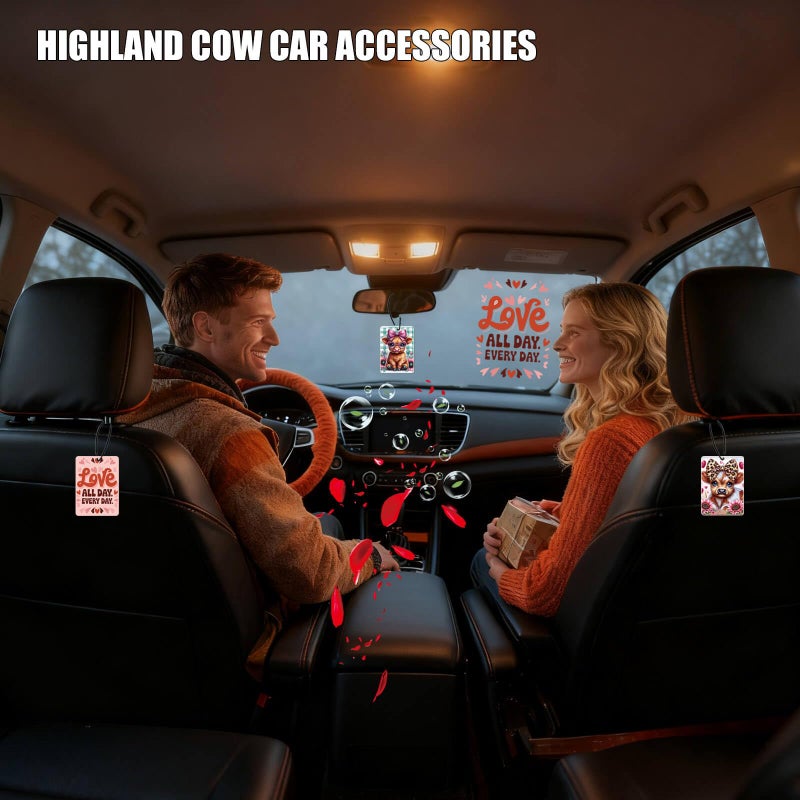 OPPKEPT Car Air Fresheners Highland Cow Gifts Ornament for her 8 Pack, Cute Cow Hanging Car Accessories Interior for Women Wife Girls Lover Home Decorations Gift Birthday Party Valentines Day Gifts - Image 3
