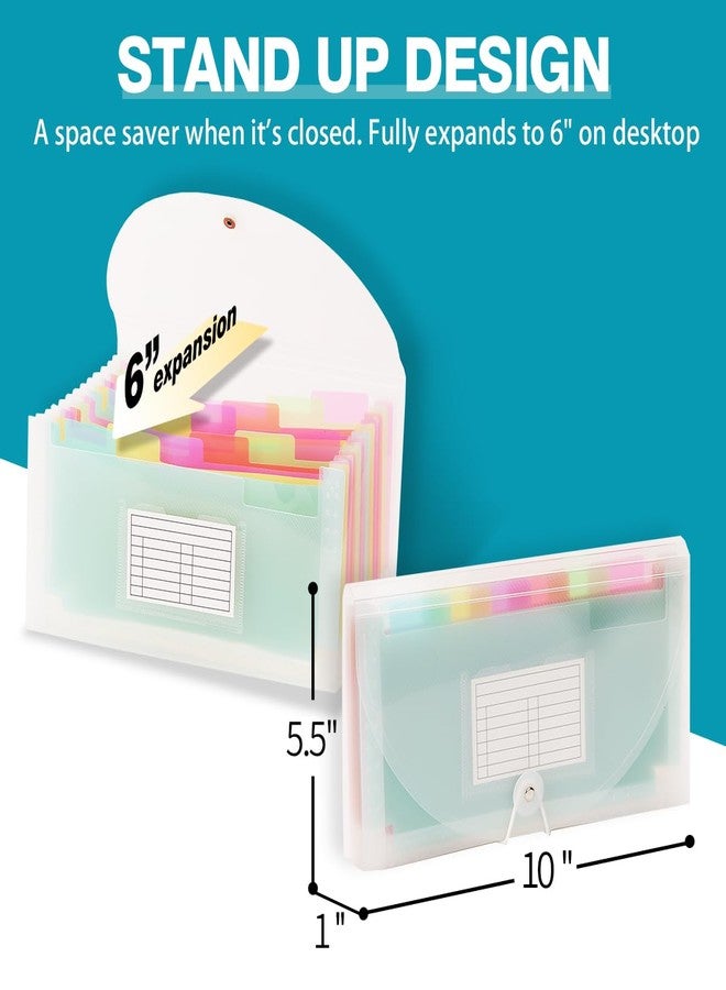 H4D Small Expanding File Folder Accordion File Organizer Wallet Case for Coupon Receipt Storage, Rainbow Color - Image 2