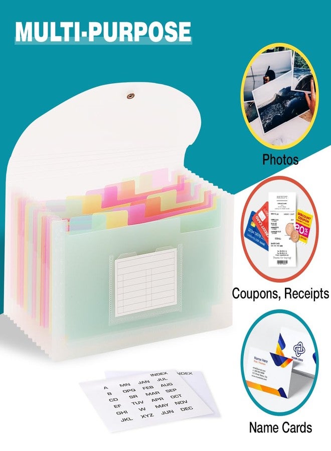 H4D Small Expanding File Folder Accordion File Organizer Wallet Case for Coupon Receipt Storage, Rainbow Color - Image 4