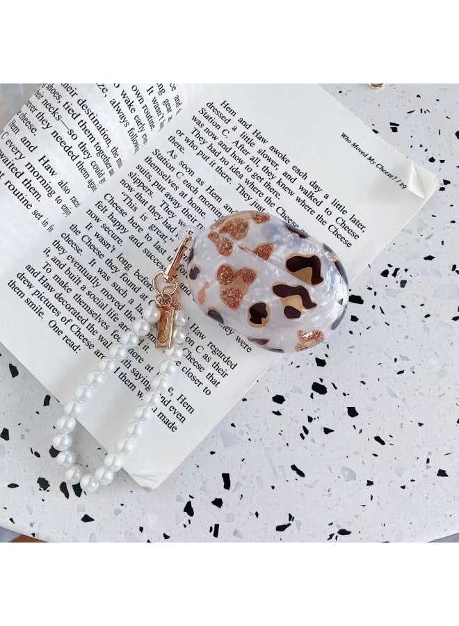 Loquat Applicable For HuaweiFreebuds Pro Earphone Case Creative Shell Pattern Soft Case 3/4/6i Wireless Bluetooth Pendant-Color:Shell Pattern + Bracelet-leopard Print-Model:For HuaweiFreebuds 3 (protective - Image 1
