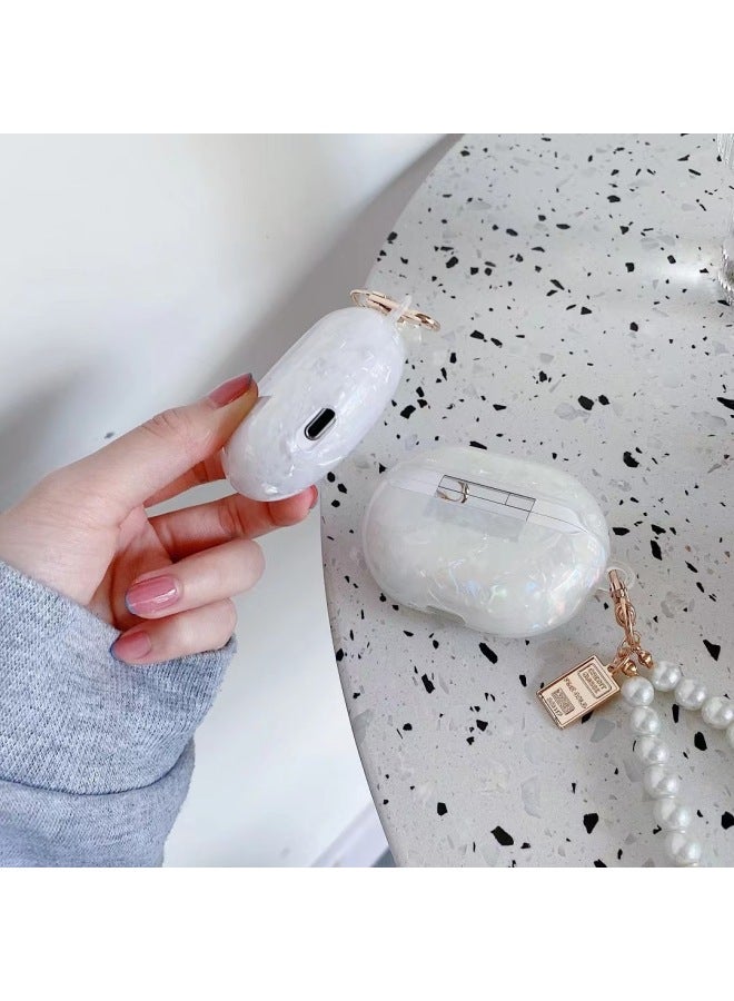 Loquat Applicable For HuaweiFreebuds Pro Earphone Case Creative Shell Pattern Soft Case 3/4/6i Wireless Bluetooth Pendant-Color:Shell Pattern + Bracelet-leopard Print-Model:For HuaweiFreebuds 3 (protective - Image 4