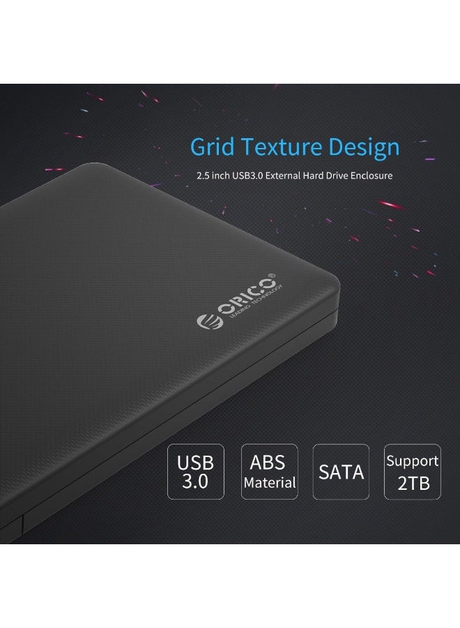 أوريكو حافظة خارجية لمحركات الأقراص الصلبة (HDD وSSD) مقاس 2.5 بوصة، تدعم واجهة USB 3.0 إلى SATA III، وتتميز بسرعة نقل بيانات عالية تصل إلى 5 جيجابت في الثانية. تصميم محمول لا يحتاج إلى أدوات للتركيب، يدعم سعة تخزين تصل إلى 2 تيرابايت، ومتوافق مع أنظمة Windows وMac وأجهزة الكمبيوتر المحمولة والمكتبية، بالإضافة إلى دعم محركات أقراص SATA بسماكة 7 مم و9.5 مم. - Image 2