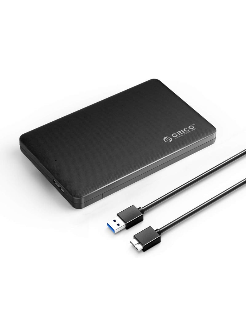 أوريكو حافظة خارجية لمحركات الأقراص الصلبة (HDD وSSD) مقاس 2.5 بوصة، تدعم واجهة USB 3.0 إلى SATA III، وتتميز بسرعة نقل بيانات عالية تصل إلى 5 جيجابت في الثانية. تصميم محمول لا يحتاج إلى أدوات للتركيب، يدعم سعة تخزين تصل إلى 2 تيرابايت، ومتوافق مع أنظمة Windows وMac وأجهزة الكمبيوتر المحمولة والمكتبية، بالإضافة إلى دعم محركات أقراص SATA بسماكة 7 مم و9.5 مم. - Image 1