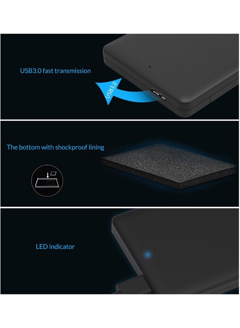 أوريكو حافظة خارجية لمحركات الأقراص الصلبة (HDD وSSD) مقاس 2.5 بوصة، تدعم واجهة USB 3.0 إلى SATA III، وتتميز بسرعة نقل بيانات عالية تصل إلى 5 جيجابت في الثانية. تصميم محمول لا يحتاج إلى أدوات للتركيب، يدعم سعة تخزين تصل إلى 2 تيرابايت، ومتوافق مع أنظمة Windows وMac وأجهزة الكمبيوتر المحمولة والمكتبية، بالإضافة إلى دعم محركات أقراص SATA بسماكة 7 مم و9.5 مم. - Image 5