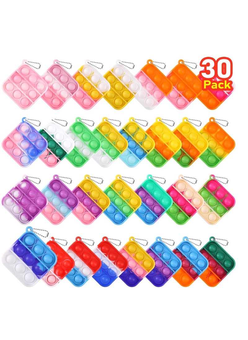 30 Pcs Kids Party Favors Fidget Toys Bulk Fidget Keychain Birthday Party Favors for Kids,Classroom, Party Favors, Goodie Bags Fillers, Birthday Day Gifts and Prize  - Image 1
