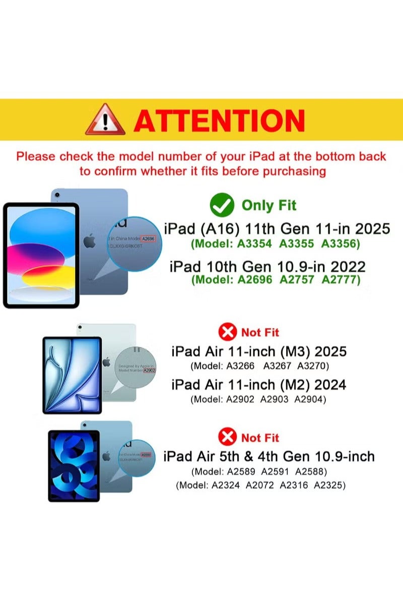Case for iPad (A16) 11th 11 inch 2025 Gen iPad 11 Case/Case For iPad 10th Gen Case 2022 iPad 10 Case Slim Stand Soft Clear Transparent Shell Back with Pencil Holder Smart Cover for 11" iPad 11th 2025/10.9"iPad 10th Gen 2022 - Image 2