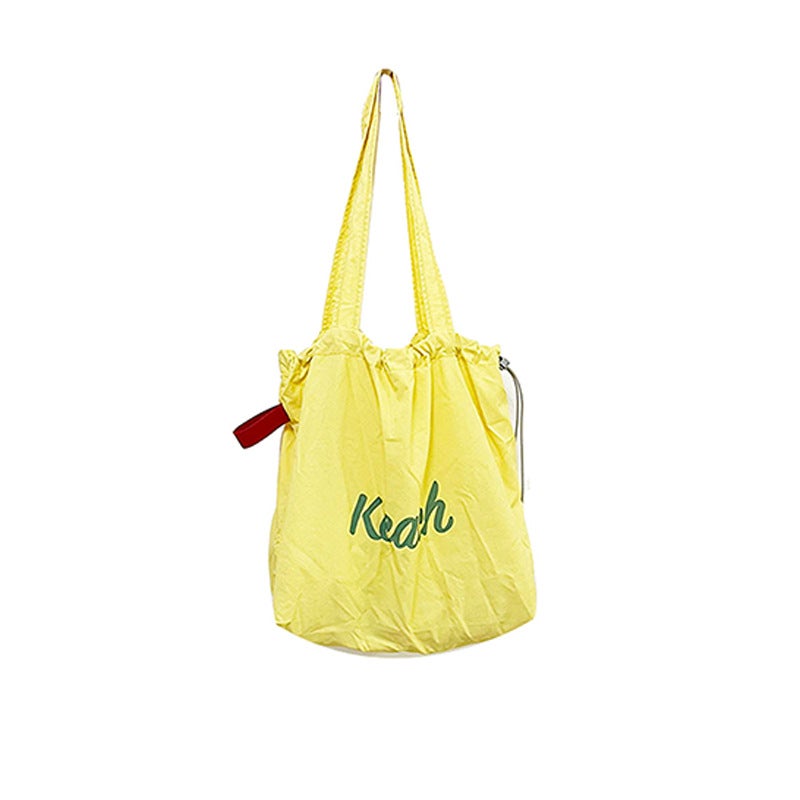 Korean Style Letter Print Large Capacity Nylon Shoulder Bag with Drawstring Tote - Image 4