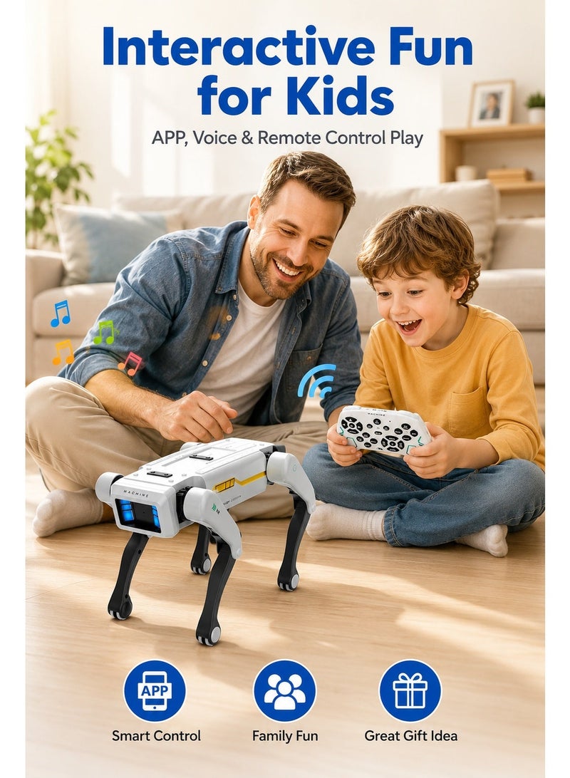 AI Smart Robot Dog Toy – Interactive Programmable Mechanical Pet with Remote Control, APP Control, Voice Commands, 30+ Actions, Music, Rechargeable Battery & Flexible Legs for Kids - Image 4