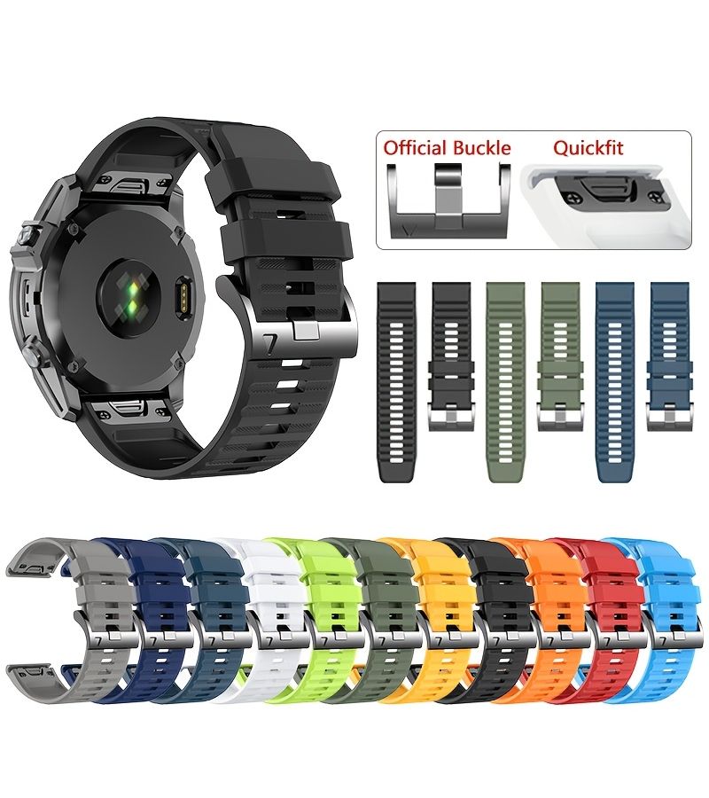 حزام نايلون ناعم باللون الأزرق الداكن متوافق مع ساعات Fenix 8 و7X و6X و5X و3 الذكية مع مشبك قابل للتوسيع - Image 2