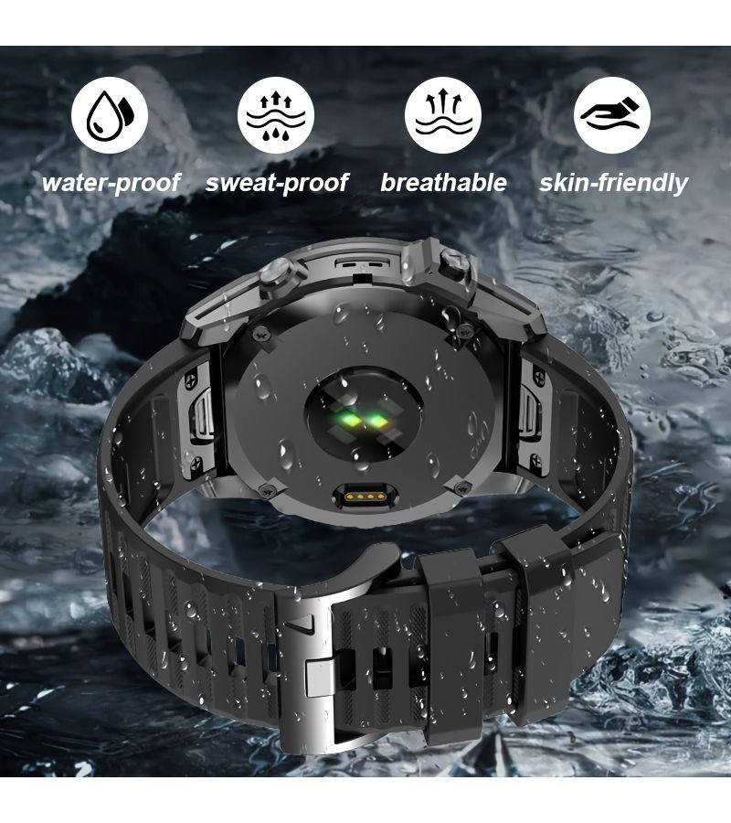 حزام نايلون ناعم باللون الأزرق الداكن متوافق مع ساعات Fenix 8 و7X و6X و5X و3 الذكية مع مشبك قابل للتوسيع - Image 4