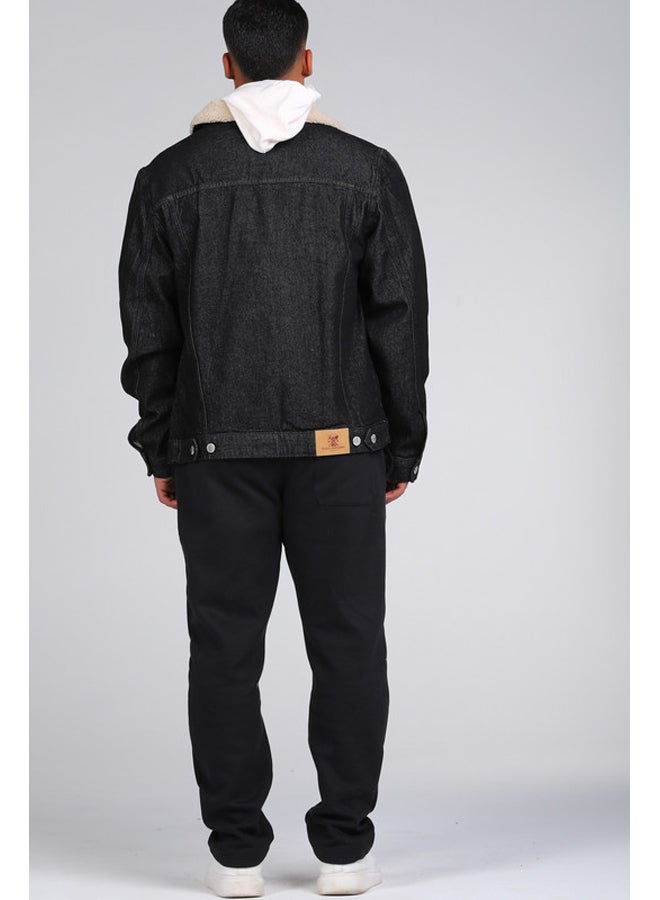 Marco Bergamo Men's Denim Jacket with Fur Collar - Image 4