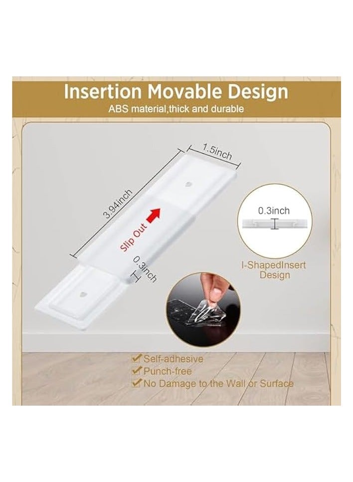 erorex 8 Pcs Power Strip Holder, Wall Mounted Data Cable Organizer Row Plug Fixer, Punch Free Cable Management System, Plug Fixer for Computer Office Home Kitchen - Image 4