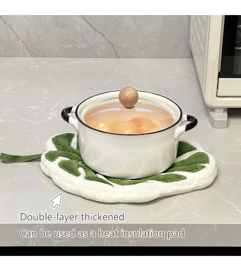 Creative Leaf Fingertip Towels 2 Piece Set Absorbent For Bathroom Kitchen - Image 2