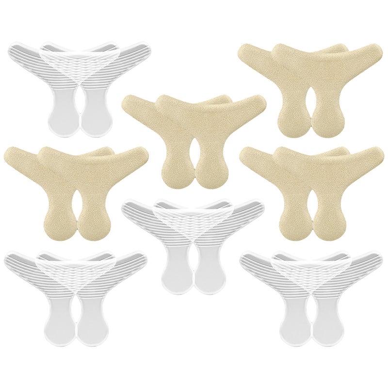 8 Pairs Shoe Heel Inserts Adhesive Heel Grips Invisible Heel Pads Cuttable Heel Cushions - Image 1