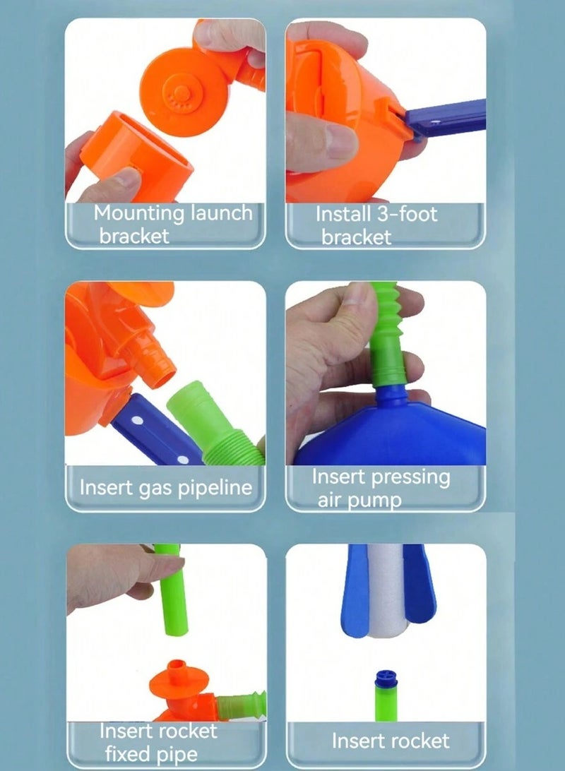 FUN MOMENT Soft Foam Rocket Launcher with Foot Pedal - Image 4