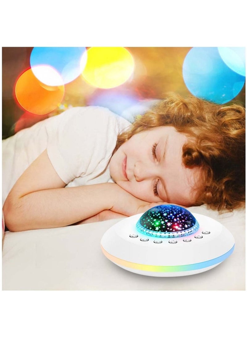 White Noise Machine for Sleeping Baby Kids Adult Sound Machine with Night Light Starry Ambient Light 28 Soothing Sounds Portable Sleep Noise Maker for Home Travel Bedroom Nursery Decor - Image 1