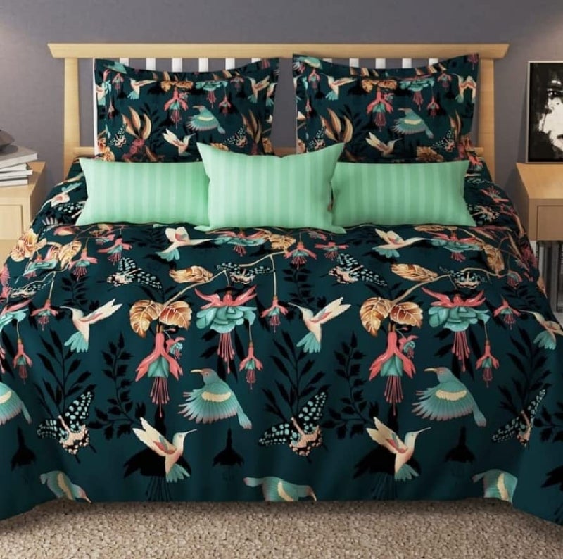 Laying Style™ Soft Glace Cotton King Size Duvet Cover II Razai Cover II Quilt Cover for Double Bed Size with Zipper (Dohars) 90x100 inch- Multicolor - Image 2