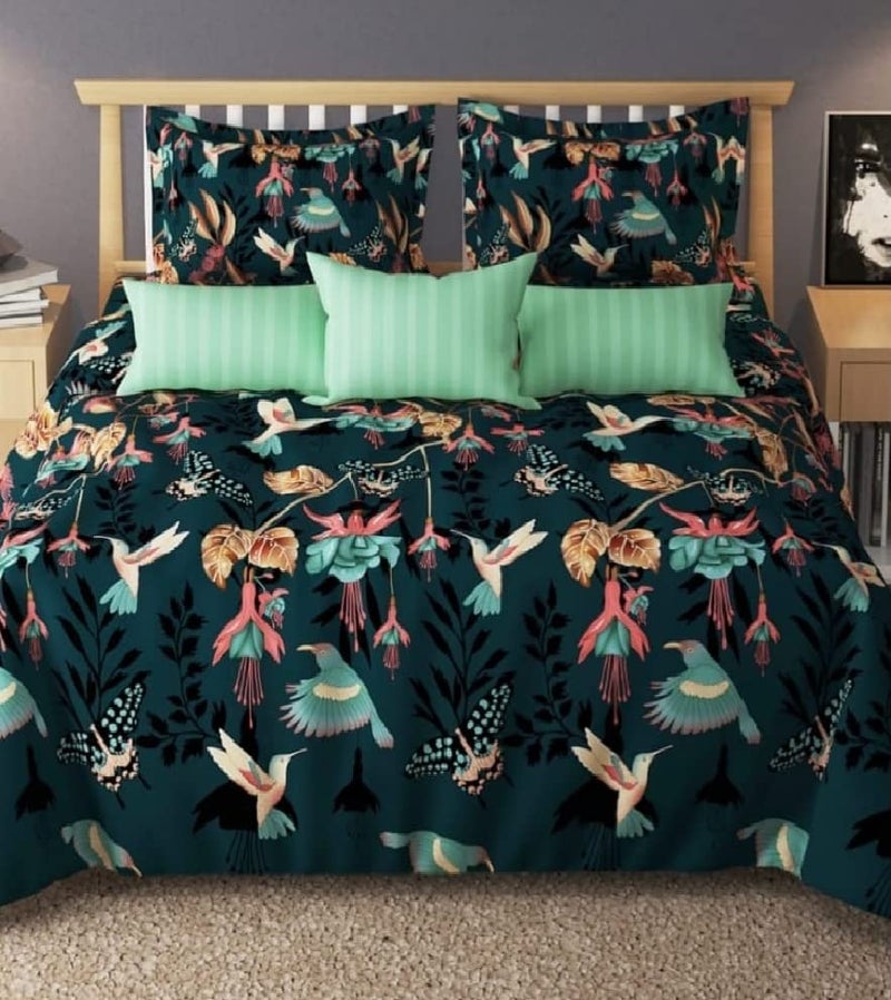 Laying Style™ Soft Glace Cotton King Size Duvet Cover II Razai Cover II Quilt Cover for Double Bed Size with Zipper (Dohars) 90x100 inch- Multicolor - Image 1