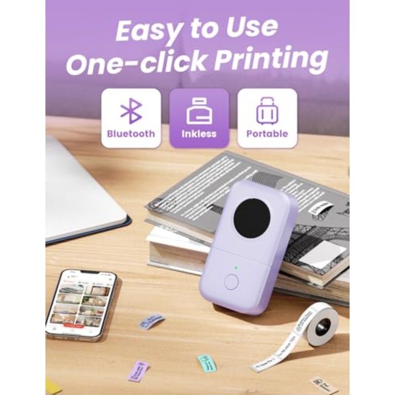 Label Maker - D30 Mini Bluetooth Thermal Wireless Portable Label Printer for iOS Android, Plastic Body, White, Compact Design Fast Printing - Image 4