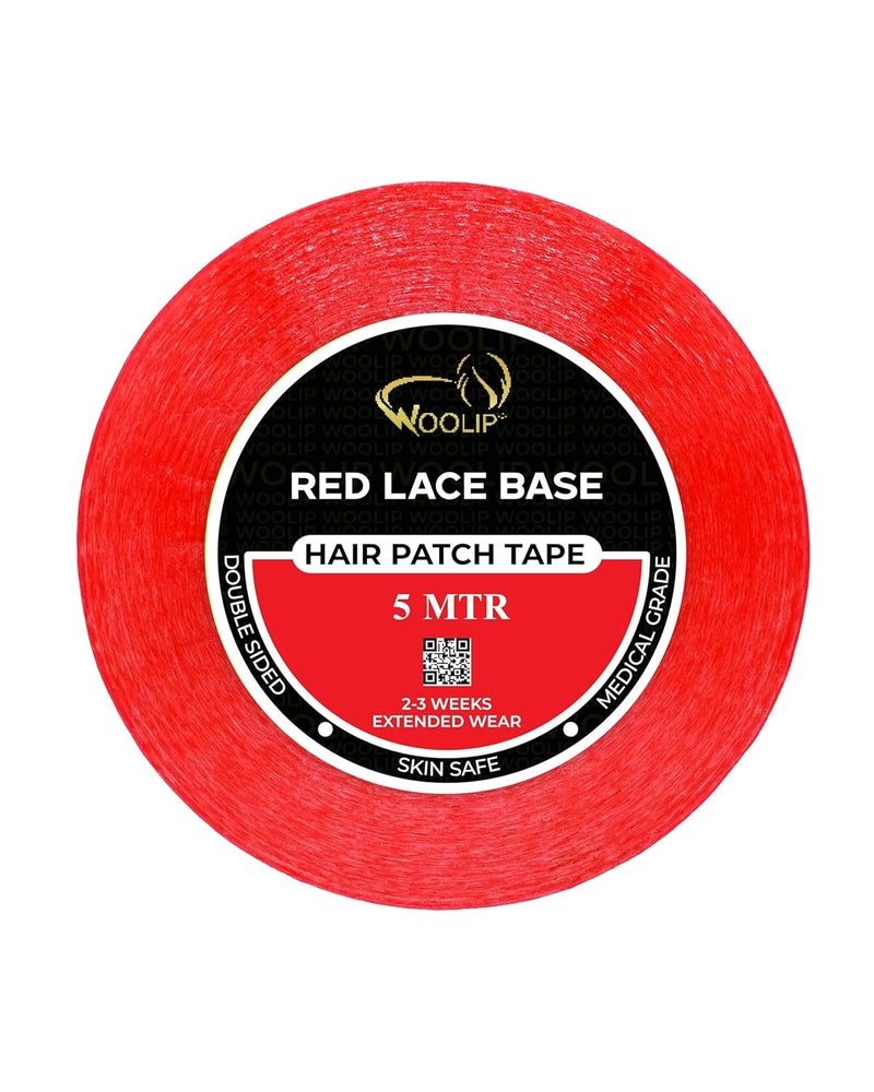Woolip Hair Patch Tape For Men – Maximum Hold Up To 2-3 Weeks – Waterproof Wig Tape For Men – 1 Inch Cotton Material – Double sided Transparent Tape for Hair Patch - 5M - Image 1