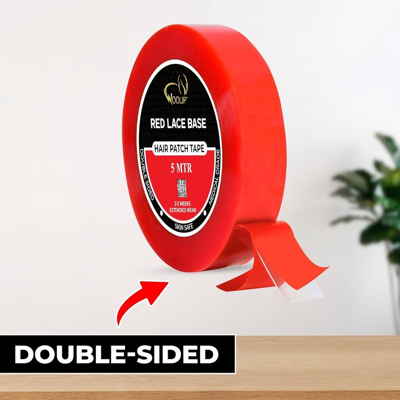 Woolip Hair Patch Tape For Men – Maximum Hold Up To 2-3 Weeks – Waterproof Wig Tape For Men – 1 Inch Cotton Material – Double sided Transparent Tape for Hair Patch - 5M - Image 5