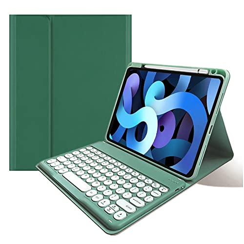 kaitesi Keyboard Case Mouse for iPad 11th Gen (A16, 2025) 11"/ iPad 10th Generation 2022 10.9" Case with Cute Round Keys Detachable Bluetooth Keyboard Cover,Dark Green - Image 2